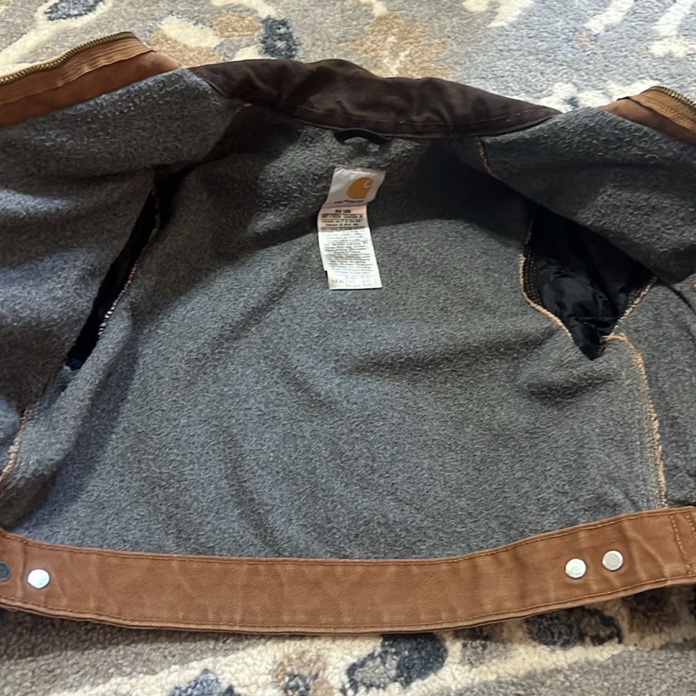 VINTAGE Carhartt Detroit Collared Fleece Line Jacket Youth small 6/7 - Picture 4 of 5